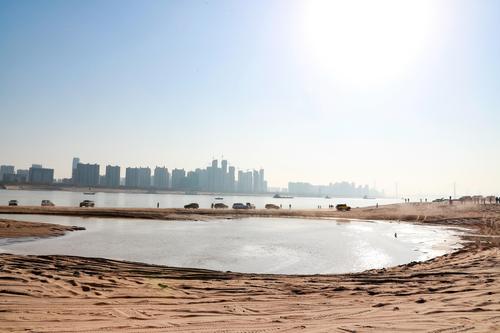 湖北武汉天兴洲现大片沙滩